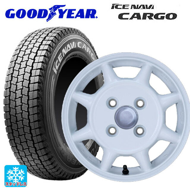 145/80R12 80/78N グッドイヤー アイスナビ カーゴ エンケイ サム タフ ホワイト 12-4J 国産車用 スタッドレスタイヤホイール4本セット