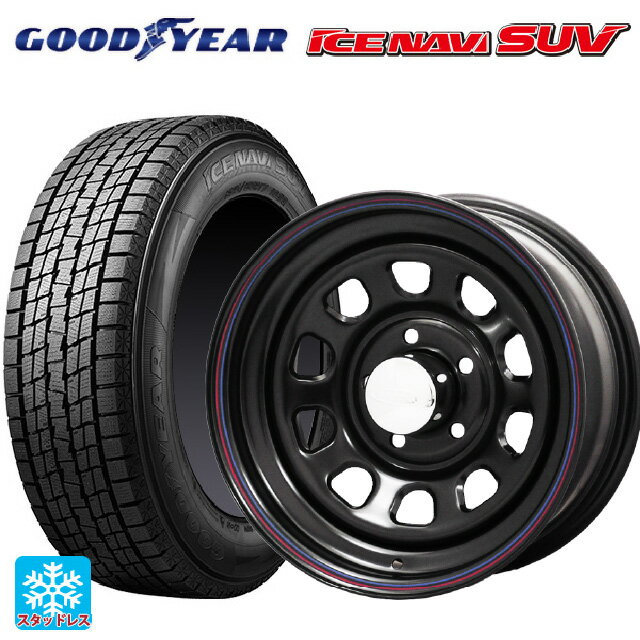 スズキ ジムニーノマド(JC74W)用 2025年製 195/80R15 96Q グッドイヤー アイスナビ SUV # ジャパン三陽 デイトナズ デザイン ブラック(レッド/ブルーライン) 新品スタッドレスタイヤホイール 4本セット