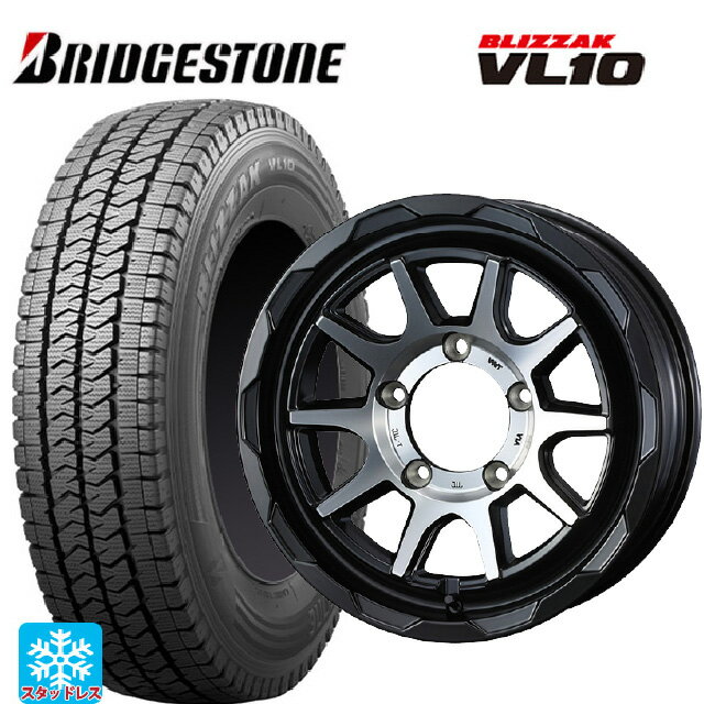 スズキ ジムニーシエラ(74系)用 2025年製 195/80R15 107/105N ブリヂストン ブリザック VL10 正規品 # ウェッズ マッドヴァンス06 マットブラックポリッシュ 新品スタッドレスタイヤホイール 5本セット