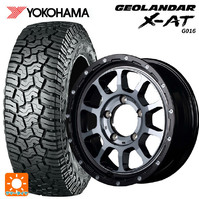 【6/11 1:59迄 全品ポイント5倍】215/70R16 100/97Q ヨコハマ ジオランダー X-AT G016 ブラックレター 正規品 # エムアイディー ナイトロパワー M10パーシングJ ブラック／DC＋マシニング／ブラッククリア 16-6J 国産車用 サマータイヤホイール4本セット