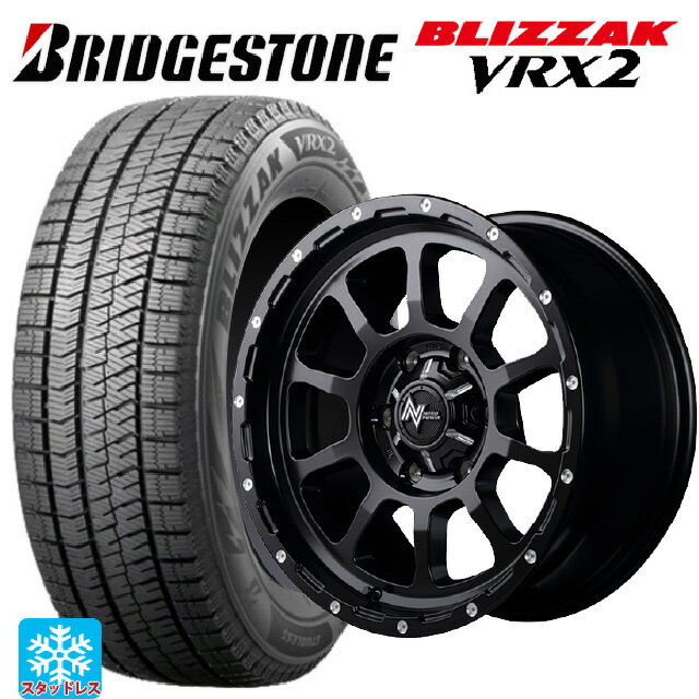 【6/22 20時〜 全品P5倍＆クーポン】2024年製 155/65R14 75Q ブリヂストン ブリザック VRX2 正規品 # エムアイディー ナイトロパワー M10パーシング セミグロスブラック／マシニング 14-4.5J 国産車用 スタッドレスタイヤホイール4本セット