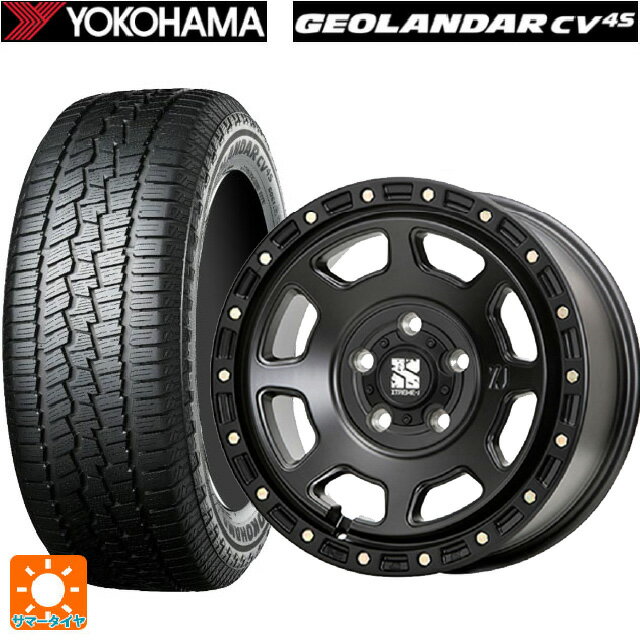 【6/15〜16限定 全品P5倍＆クーポン】215/70R16 100H ヨコハマ ジオランダー CV G058 正規品 エムエルジェイ エクストリームJ XJ07 Satin Black 16-7J 国産車用 サマータイヤホイール4本セット