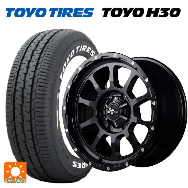 トヨタ ハイエース(200系)用 215/65R16 109/107R トーヨー H30 ホワイトレター エムアイディー ナイトロパワー M10パーシング # セミグロスブラック／マシニング 新品サマータイヤホイール 4本セット