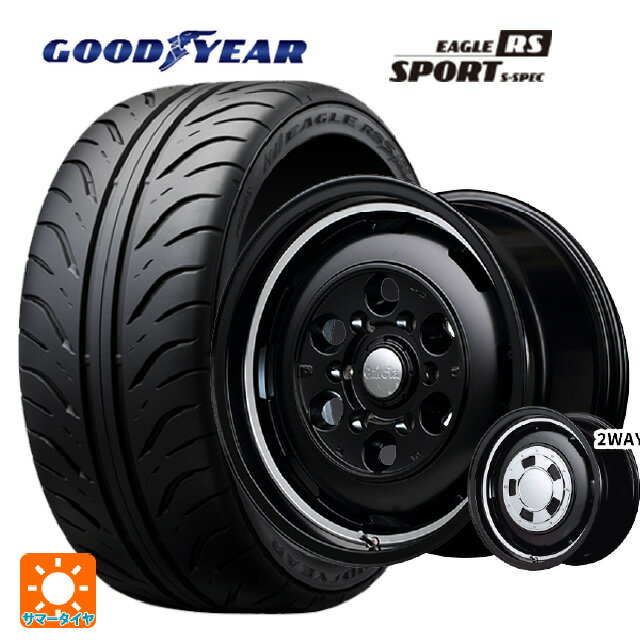 【6/15〜16限定 全品P5倍＆クーポン】165/55R14 72V グッドイヤー イーグル RS スポーツ S-スペック エムアイディー ガルシア シスコ セミグロスブラック＋リムヴァーレイポリッシュ 14-4.5J 国産車用 サマータイヤホイール4本セット