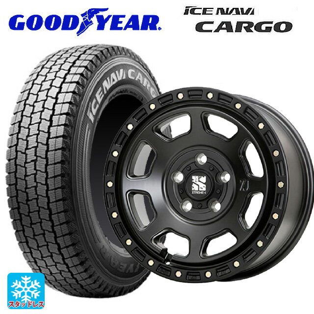 155/80R14 88/86N グッドイヤー アイスナビ カーゴ # エムエルジェイ エクストリームJ XJ07 Satin Black 14-5J 国産車用 スタッドレスタイヤホイール4本セット