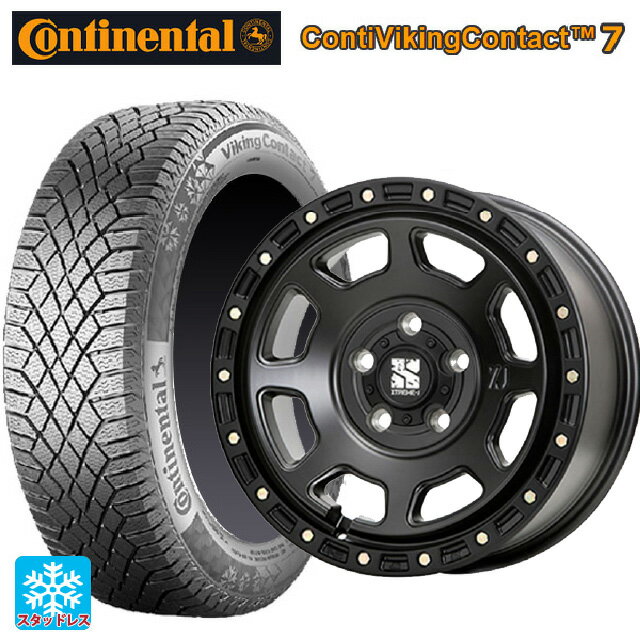 【6/22 20時〜 全品P5倍＆クーポン】175/65R14 86T XL コンチネンタル コンチバイキングコンタクト7 正規品 エムエルジェイ エクストリームJ XJ07 Satin Black 14-5J 国産車用 スタッドレスタイヤホイール4本セット