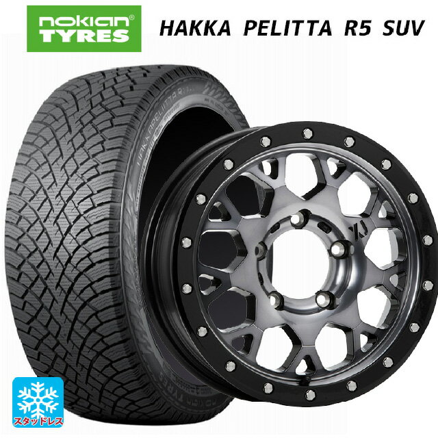 【8/24 20時〜 最大3万円OFFクーポン】スズキ ジムニーノマド(JC74W)用 215/70R16 100R ノキアン ハッカペリッタR5 SUV エムエルジェイ エクストリームJ XJ04 Gloss Blk. M. Smoke 新品スタッドレスタイヤホイール 5本セット