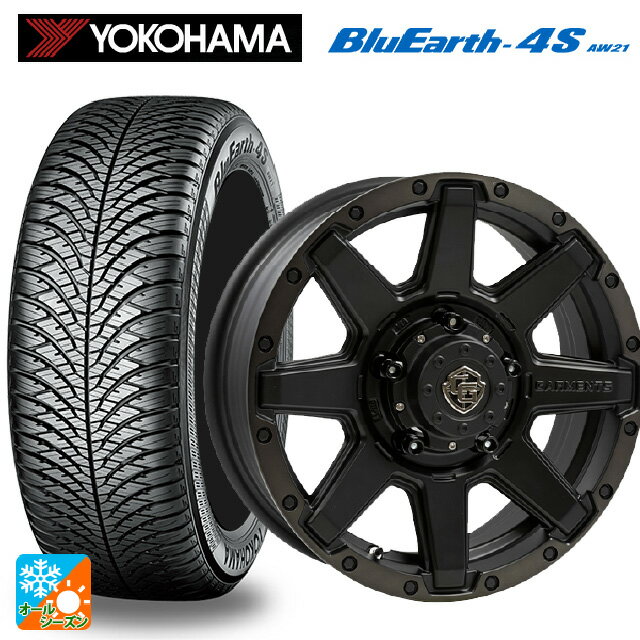 スズキ ジムニーシエラ(74系)用 215/70R16 100H ヨコハマ ブルーアース4S AW21 ウェッズ クロスオーバー ガーメンツ スタイルU マットブラッククリア 新品オールシーズンタイヤホイール 4本セット