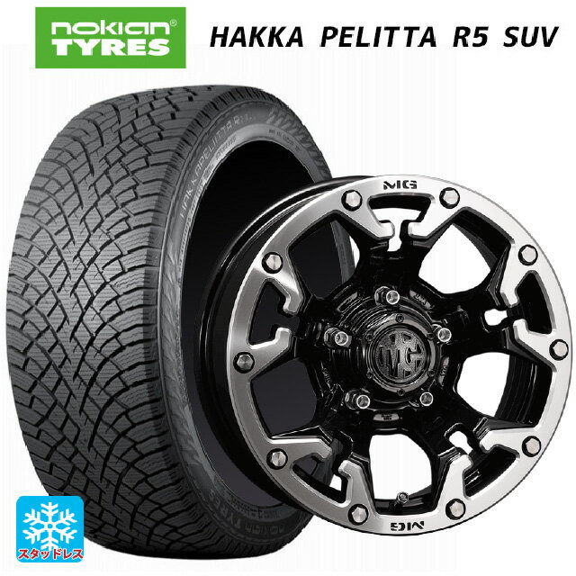 ジープ ラングラー(JL系)用 265/70R17 115R ノキアン ハッカペリッタR5 SUV クリムソン MG ゴーレム ブラック×マシニングリップ 新品スタッドレスタイヤホイール 4本セット