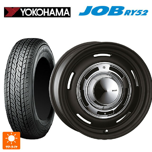 145R12 6PR ヨコハマ ジョブ RY52 クリムソン ディーン クロスカントリー マットブラック 12-4J 国産車用 サマータイヤホイール4本セット