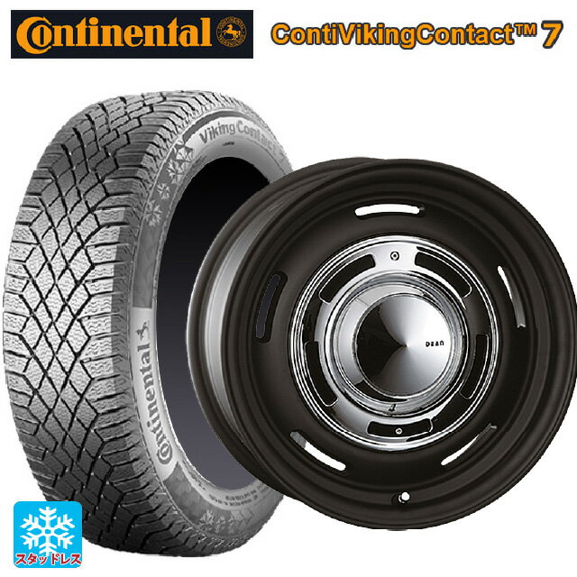 155/65R14 75T コンチネンタル コンチバイキングコンタクト7 正規品 クリムソン ディーン クロスカントリー マットブラック 14-4.5J 国産車用 スタッドレスタイヤホイール4本セット