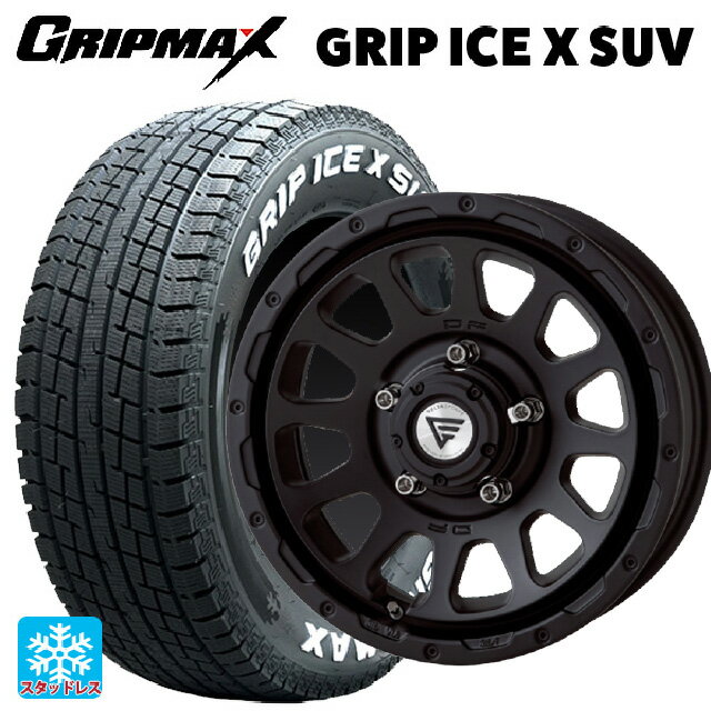 185/85R16 105/103N グリップマックス グリップアイスX SUV ホワイトレター エクシズルライン デルタフォース オーバル # マットブラック 16-5.5J 国産車用 スタッドレスタイヤホイール4本セット