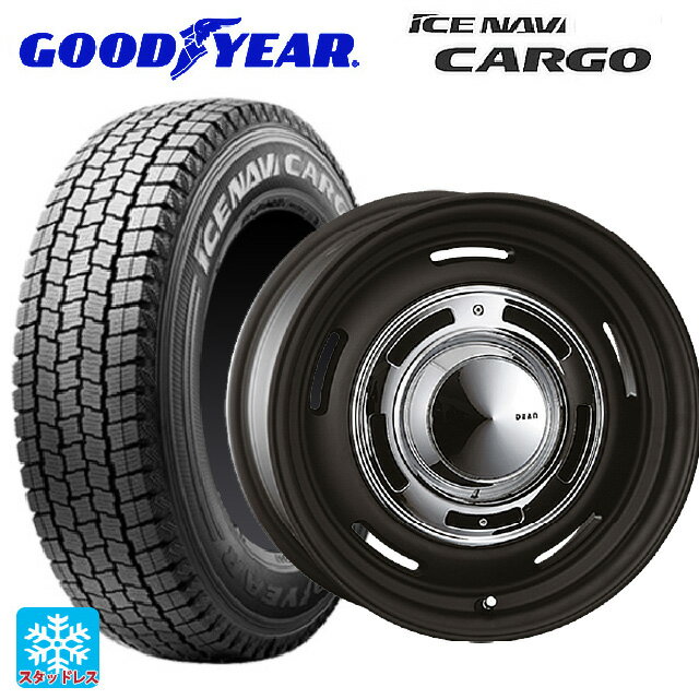 155/80R14 88/86N グッドイヤー アイスナビ カーゴ # クリムソン ディーン クロスカントリー マットブラック 14-5J 国産車用 スタッドレスタイヤホイール4本セット