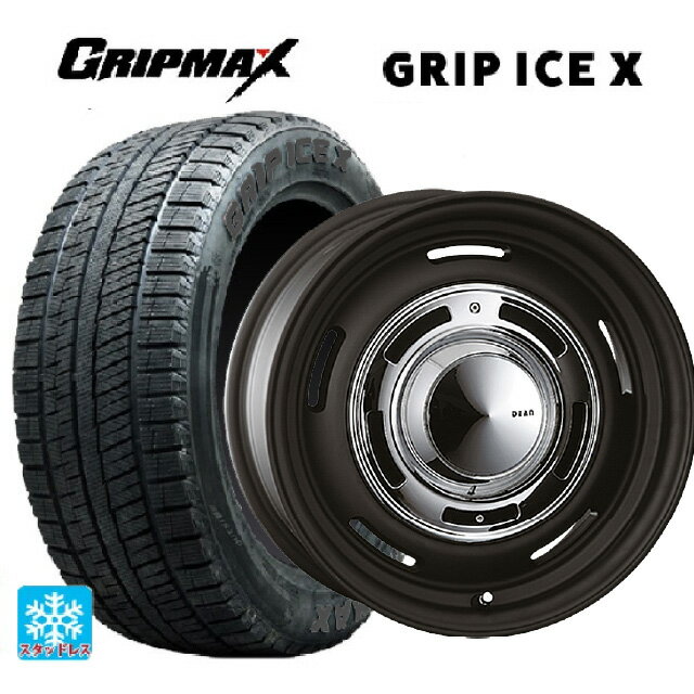 【6/22 20時〜 全品P5倍＆クーポン】165/60R15 77Q グリップマックス グリップアイスX ブラックレター クリムソン ディーン クロスカントリー マットブラック 15-4.5J 国産車用 スタッドレスタイヤホイール4本セット