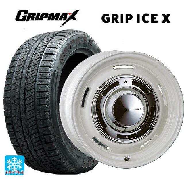205/55R16 91T グリップマックス グリップアイスX ブラックレター クリムソン ディーン クロスカントリー マーガレットホワイト 16-6.5J 国産車用 スタッドレスタイヤホイール4本セット