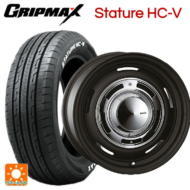 【5/27 1:59迄 最大3万円OFFクーポン】145/80R12 80/78Q グリップマックス スタチャーHCV ホワイトレター クリムソン ディーン クロスカントリー マットブラック 12-4J 国産車用 サマータイヤホイール4本セット