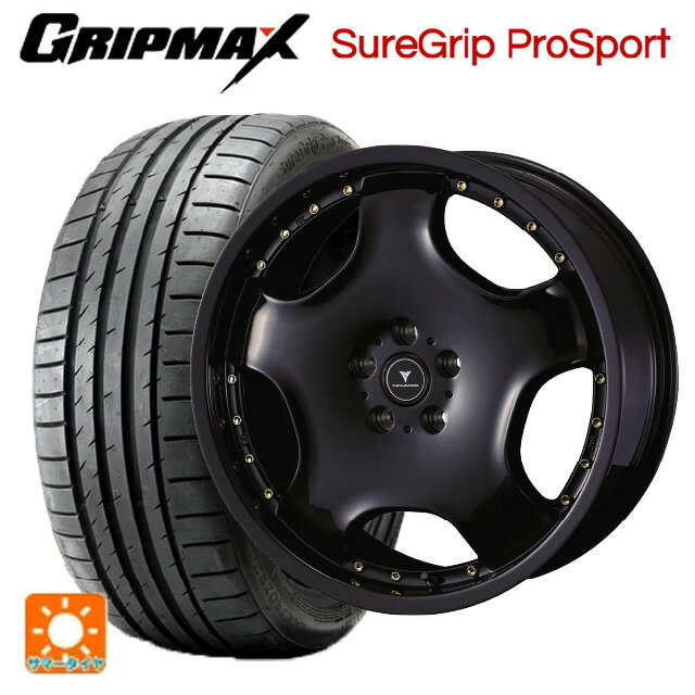 215/45R18 93Y XL グリップマックス シュアグリップ プロスポーツ ブラックレター ウェッズ アセット D1 ブラック/ゴールドピアス 18-7J 国産車用 サマータイヤホイール4本セット