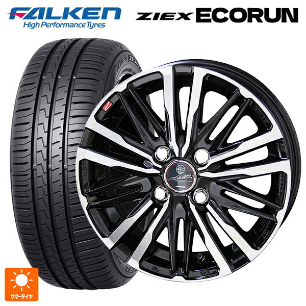 195/50R16 88V XL ファルケン ZE310R エコラン 共豊 スマック クレスト サファイアブラックポリッシュ 16-6J 国産車用 サマータイヤホイール4本セット