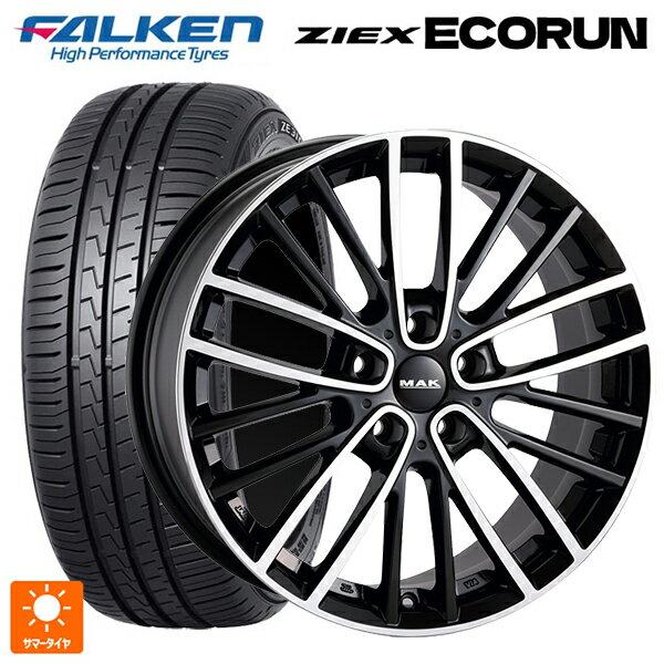 ミニ エースマン(J05)用 205/55R17 95W XL ファルケン ZE310R エコラン 阿部商会 マック チェルシー ブラックミラー 新品サマータイヤホイール 4本セット