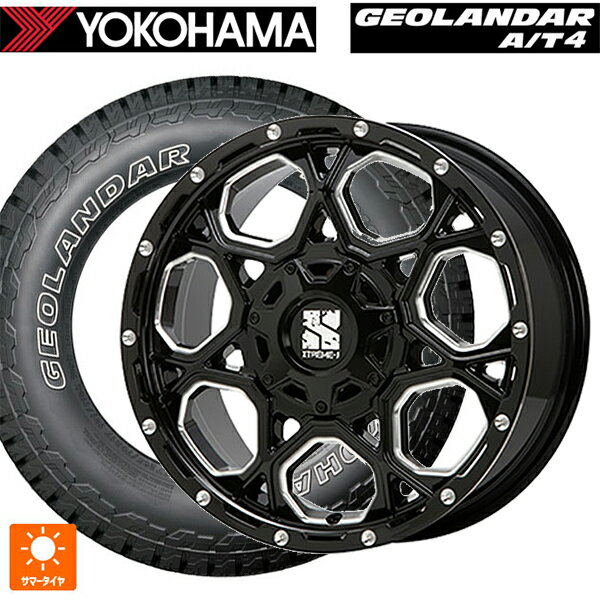 235/70R16 106T ヨコハマ ジオランダー AT4 G018 アウトラインホワイトレター 正規品 エムエルジェイ エクストリームJ XJ06 Gloss Black Milled 16-7J 国産車用 サマータイヤホイール4本セット
