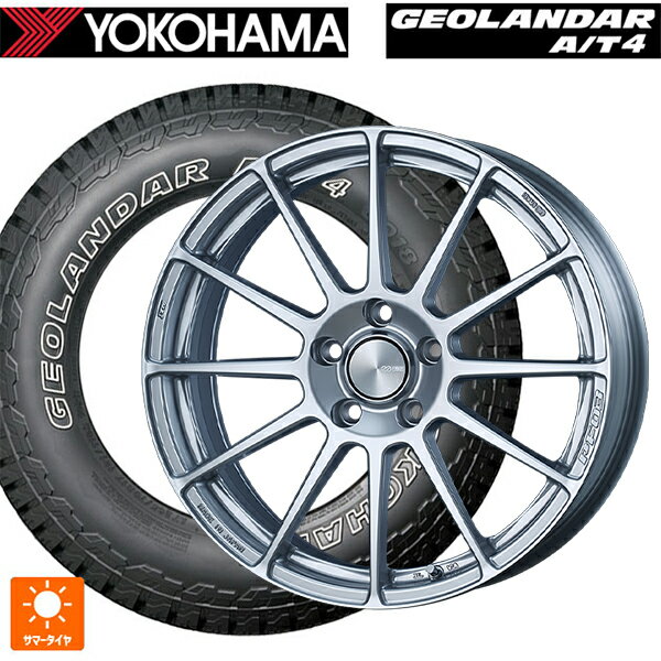 235/70R16 106T ヨコハマ ジオランダー AT4 G018 アウトラインホワイトレター 正規品 エンケイ パフォーマンスライン PF03 スパークルシルバー 16-6.5J 国産車用 サマータイヤホイール4本セット