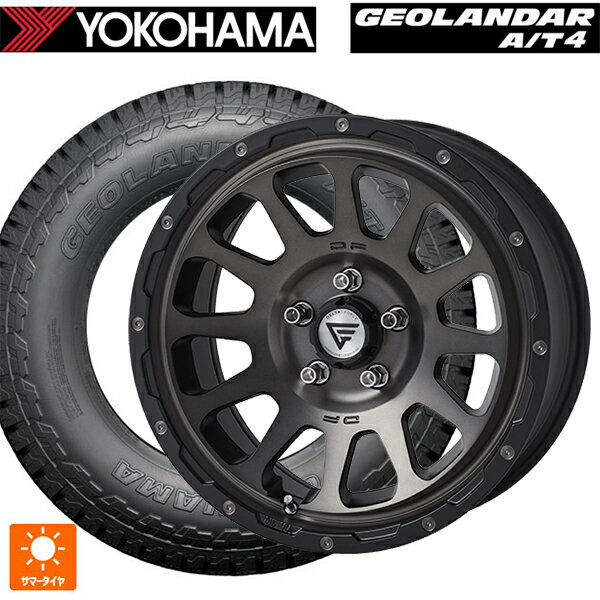 ミツビシ デリカD5(チューナーサイズ)(3DA系)用 225/75R16 115/112S ヨコハマ ジオランダー AT4 G018 ブラックレター 正規品 エクシズルライン デルタフォース オーバル マットスモークポリッシュ 新品サマータイヤホイール 4本セット