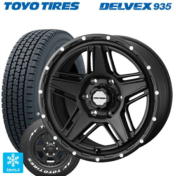 トヨタ ハイエース(200系)用 195/80R15 107/105N トーヨー デルベックス 935 ホワイトレター ウェッズ マッドヴァンス07 FULL MAT BLACK 新品スタッドレスタイヤホイール 4本セット