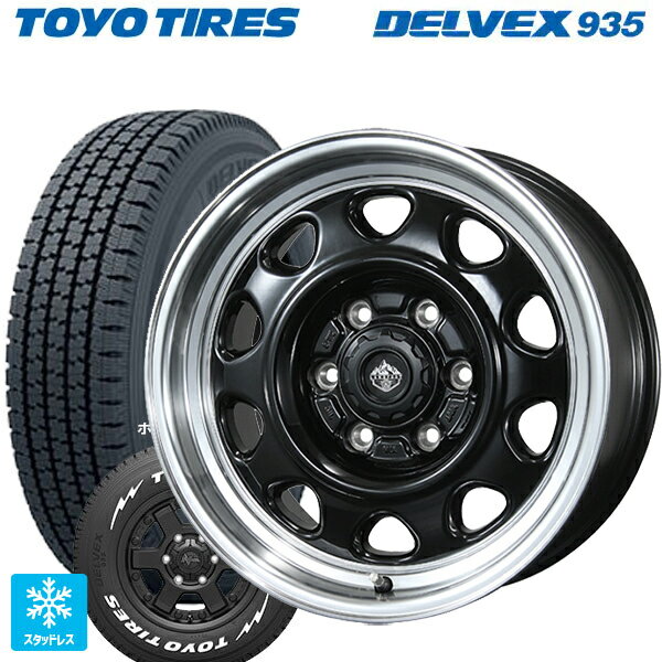 ニッサン NV350キャラバン(E26系)用 195/80R15 107/105N トーヨー デルベックス 935 ホワイトレター トピー ランドフット SWZ グロスブラックリムポリッシュ 新品スタッドレスタイヤホイール 4本セット