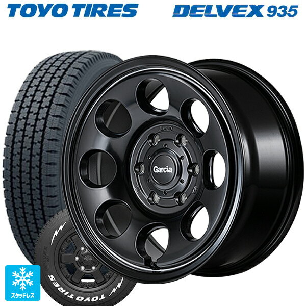195/80R15 107/105N トーヨー デルベックス 935 ホワイトレター エムアイディー ガルシア パーム8 セミグロスブラック/ウ゛ァーレイポリッシュ 15-6J 国産車用 スタッドレスタイヤホイール4本セット