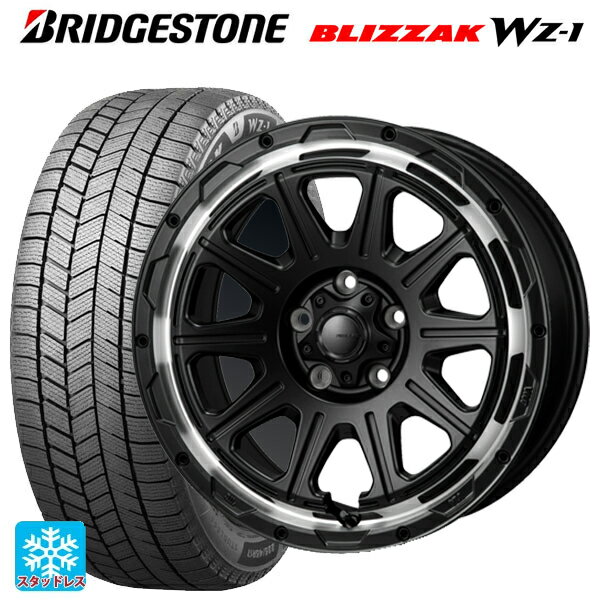 トヨタ プリウス(60系)用 2025年製 195/60R17 90Q ブリヂストン ブリザック WZ1 正規品 # ジャパン三陽 ハイブロック レグルス サテンブラック/リムポリッシュ 新品スタッドレスタイヤホイール 4本セット