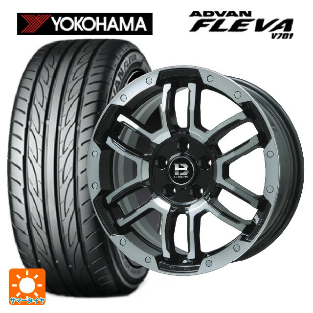 【6/15〜16限定 全品P5倍＆クーポン】225/55R17 97W ヨコハマ アドバン フレバ V701 正規品 ビックウェイ ビーラグナス エフアールディー ブラックポリッシュ/ブラッククリア 17-7J 国産車用 サマータイヤホイール4本セット