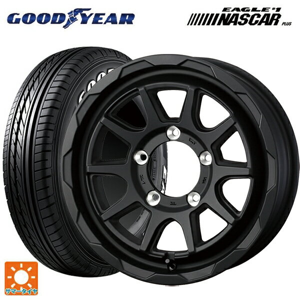 スズキ ジムニーシエラ(74系)用 195/80R15 107/105N グッドイヤー イーグル ナンバー1 ナスカープラス ホワイトレター ウェッズ マッドヴァンス06 フルマットブラック 新品サマータイヤホイール 4本セット
