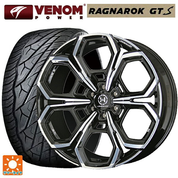 トヨタ ランドクルーザー300(300系)用 295/35R24 110V XL ヴェノムパワー ラグナロク GTS ブラックレター 共豊 レーベンハートFLG1 グロスブラック×ポリッシュ 新品サマータイヤホイール 4本セット