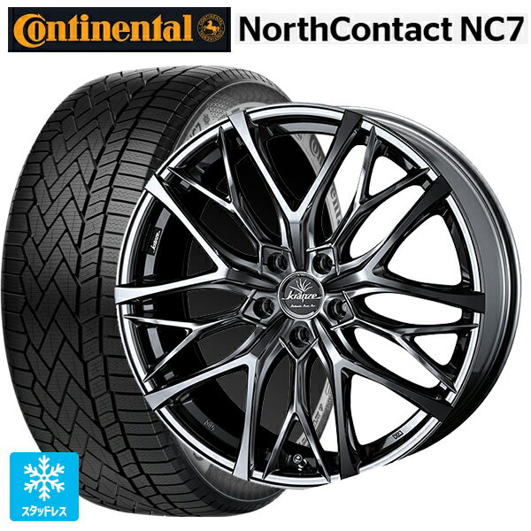 225/45R18 95T XL コンチネンタル ノースコンタクトNC7 正規品 ウェッズ クレンツェ ウィーバル 100 エボ SBCポリッシュ 18-7.5J 国産車用 スタッドレスタイヤホイール4本セット