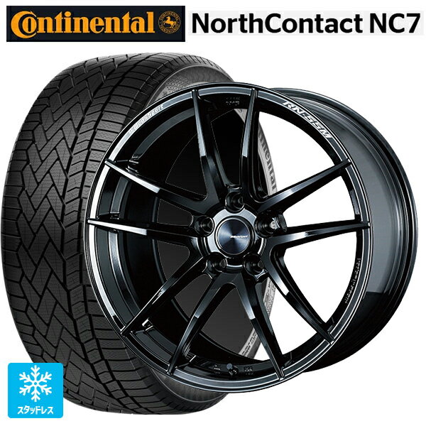 235/55R19 105T XL コンチネンタル ノースコンタクトNC7 正規品 ウェッズ ウェッズスポーツ RN55M Gloss Black 19-8J 国産車用 スタッドレスタイヤホイール4本セット