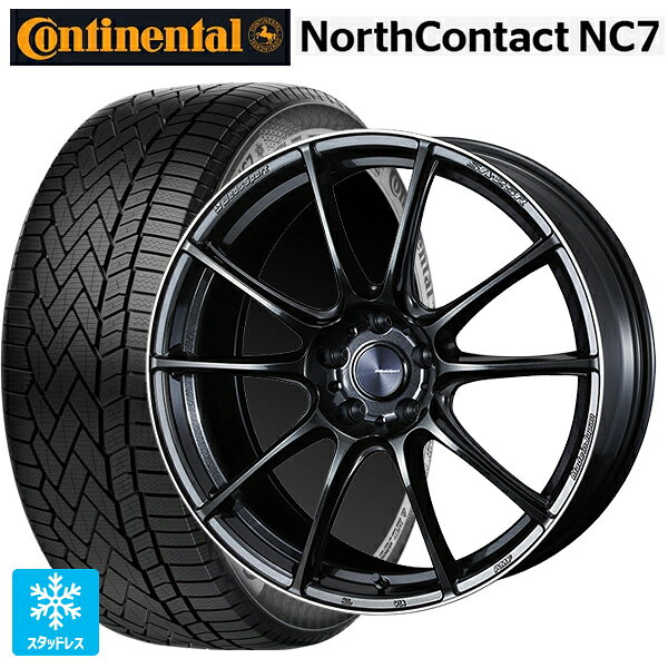 235/55R19 105T XL コンチネンタル ノースコンタクトNC7 正規品 ウェッズ ウェッズスポーツ SA25R METAL BLACK/F 19-8J 国産車用 スタッドレスタイヤホイール4本セット