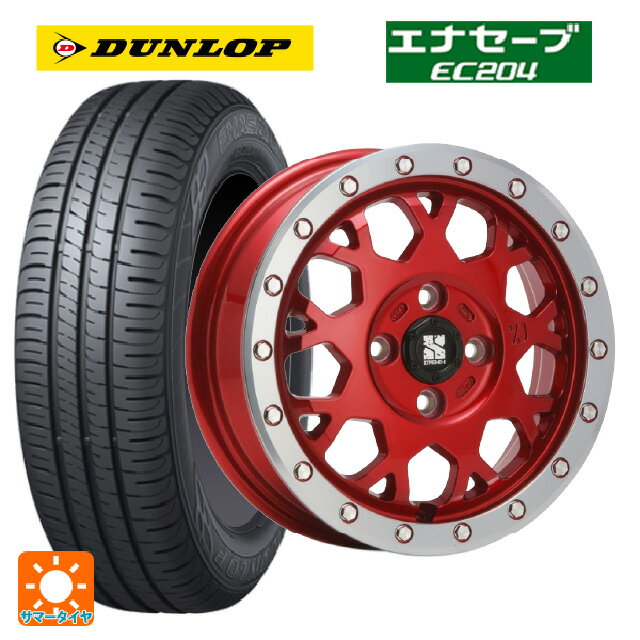 【6/22 20時〜 全品P5倍＆クーポン】155/65R14 75S ダンロップ エナセーブEC204 エムエルジェイ エクストリームJ XJ04 Candy Red MC 14-4.5J 国産車用 サマータイヤホイール4本セット