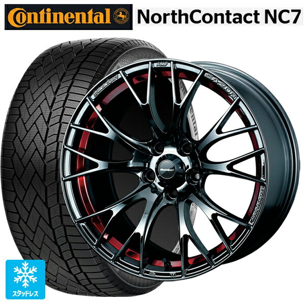 245/45R18 100T XL コンチネンタル ノースコンタクトNC7 正規品 ウェッズ ウェッズスポーツ SA20R RLC 18-8.5J 国産車用 スタッドレスタイヤホイール4本セット(2)