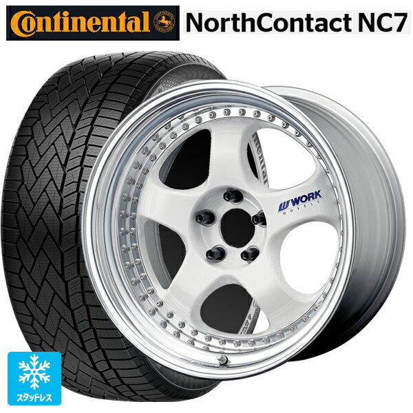 トヨタ RAV4(50系)用 235/55R19 105T XL コンチネンタル ノースコンタクトNC7 正規品 ワーク マイスター S1 3ピース WHT 新品スタッドレスタイヤホイール 4本セット