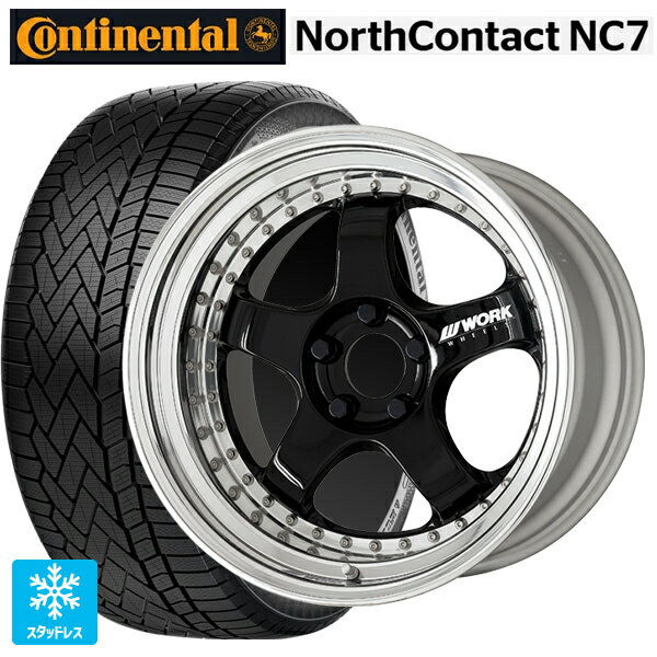 マツダ CX-80(KL5/KL3系)用 235/55R19 105T XL コンチネンタル ノースコンタクトNC7 正規品 ワーク マイスター S1 3ピース BLK 新品スタッドレスタイヤホイール 4本セット