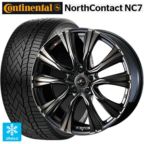 レクサス LBX(10系)用 225/55R18 102T XL コンチネンタル ノースコンタクトNC7 正規品 ウェッズ レオニス VR PBMC/TI 新品スタッドレスタイヤホイール 4本セット