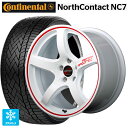 スバル フォレスター(SL系)用 225/55R18 102T XL コンチネンタル ノースコンタクトNC7 正規品 エムアイディー MIDレーシング R50 ホワイト/リムレッドライン 新品スタッドレスタイヤホイール 4本セット