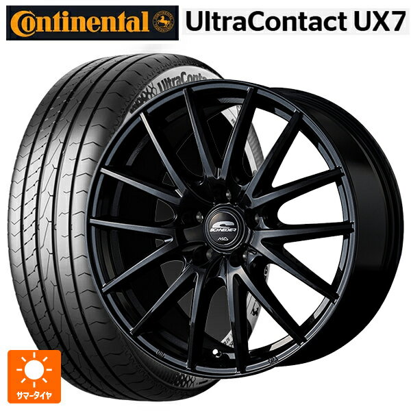 ミツビシ デリカD5(3DA系)用 225/60R18 104V XL コンチネンタル ウルトラコンタクト UX7 正規品 エムアイディー MIDホイール SQ27 メタリックブラック 新品サマータイヤホイール 4本セット