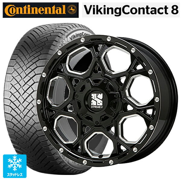 ジープ レネゲード 4xe(BV系)用 215/60R17 100T XL コンチネンタル コンチバイキングコンタクト8 正規品 エムエルジェイ エクストリームJ XJ06 Gloss Black Milled 新品スタッドレスタイヤホイール 4本セット