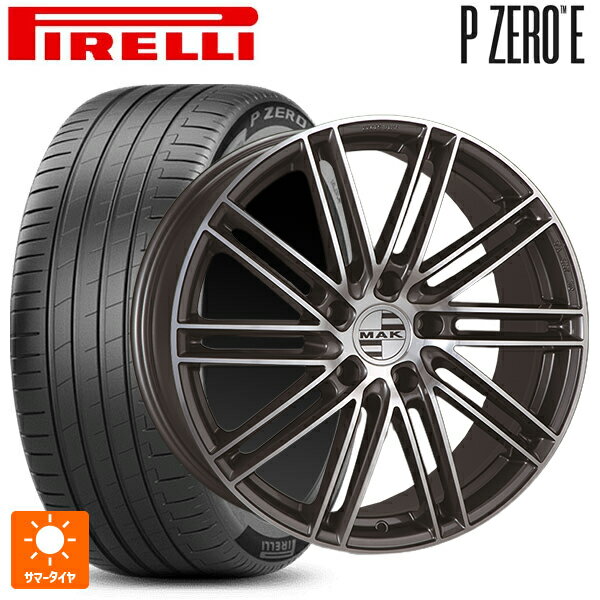 ポルシェ タイカン(J1系)用 [F]:255/40R20 101Y XL [R]:295/35R20 101Y ピレリ PZERO E 阿部商会 マック ライプツィヒ ガンメタリックミラー 新品サマータイヤホイール 4本セット