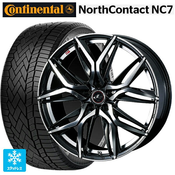 マツダ CX-80(KL5/KL3系)用 235/55R19 105T XL コンチネンタル ノースコンタクトNC7 正規品 ウェッズ レオニス LM PBMC 新品スタッドレスタイヤホイール 4本セット