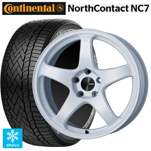 マツダ CX-80(KL5/KL3系)用 235/55R19 105T XL コンチネンタル ノースコンタクトNC7 正規品 エンケイ パフォーマンスライン PF05 W 新品スタッドレスタイヤホイール 4本セット