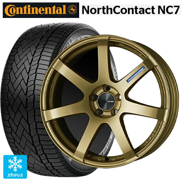 マツダ CX-80(KL5/KL3系)用 235/55R19 105T XL コンチネンタル ノースコンタクトNC7 正規品 エンケイ パフォーマンスライン PF07 GO 新品スタッドレスタイヤホイール 4本セット