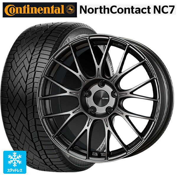 235/55R19 105T XL コンチネンタル ノースコンタクトNC7 正規品 エンケイ パフォーマンスライン PFM1 ダークシルバー 19-8J 国産車用 スタッドレスタイヤホイール4本セット