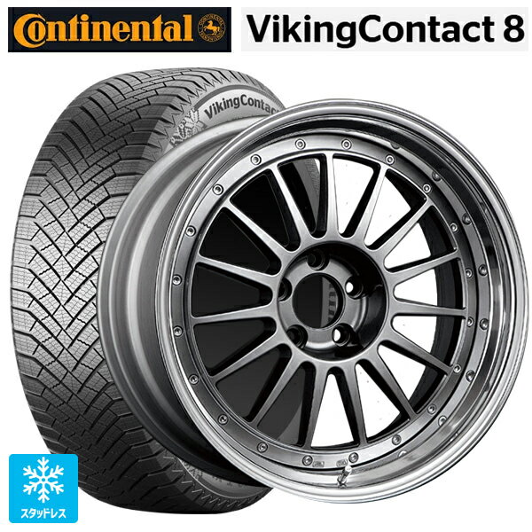 225/40R19 93H XL コンチネンタル コンチバイキングコンタクト8 正規品 タナベ SSR プロフェッサー TF1 チタンシルバー 19-8J 国産車用 スタッドレスタイヤホイール4本セット
